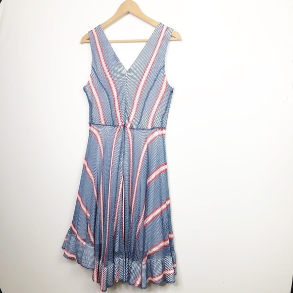 SANDRO Paris sheer mesh, asymmetrical, hem dress - Picture 12 of 16